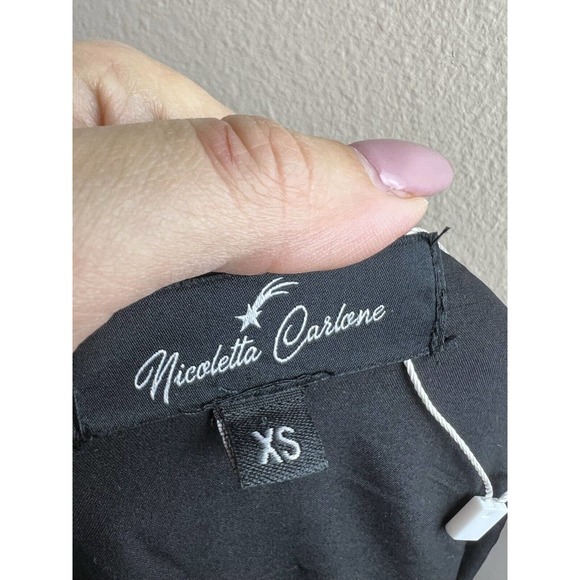 Nicoletta Carlone Black Velvet Dress XS Pierced Heart Sequin Dagger Goth 30s 40s - Picture 10 of 12